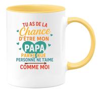 quotedazur - Mug Humour Tu As De La Chance D'être Mon Papa Parce Que Personne Ne T'aime Comme Moi - Cadeau Parfait En Tasse Pour La Fête Des Pères