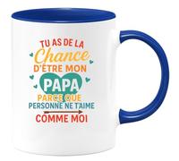 quotedazur - Mug Humour Tu As De La Chance D'être Mon Papa Parce Que Personne Ne T'aime Comme Moi - Cadeau Parfait En Tasse Pour La Fête Des Pères