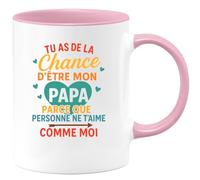 quotedazur - Mug Humour Tu As De La Chance D'être Mon Papa Parce Que Personne Ne T'aime Comme Moi - Cadeau Parfait En Tasse Pour La Fête Des Pères