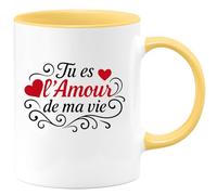 quotedazur - Mug Humour Tu Es L'amour De Ma Vie Déclaration D'amour Sincère Et Touchante Cadeau Romantique Tasse Amour Pour Femme Fidèle Tendre