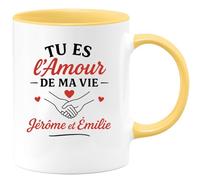 quotedazur - Mug Humour Tu Es L'amour De Ma Vie, Jérôme Émilie, Un Couple Inséparable Cadeau Original Et Tasse Unique Pour Amoureux