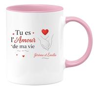 quotedazur - Mug Humour Tu Es L'amour De Ma Vie Jérôme Et Émilie Cadeau Parfait Tasse Personnalisée Pour Amoureux Passionnés