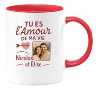 quotedazur - Mug Humour Tu Es L'amour De Ma Vie Nicolas Élise, Cadeau Romantique Idée Personnalisée Avec Tasse Pour Amoureux Unique