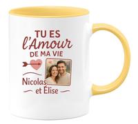 quotedazur - Mug Humour Tu Es L'amour De Ma Vie Nicolas Élise, Cadeau Romantique Idée Personnalisée Avec Tasse Pour Amoureux Unique