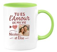 quotedazur - Mug Humour Tu Es L'amour De Ma Vie Nicolas Élise, Cadeau Romantique Idée Personnalisée Avec Tasse Pour Amoureux Unique