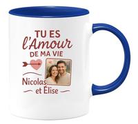 quotedazur - Mug Humour Tu Es L'amour De Ma Vie Nicolas Élise, Cadeau Romantique Idée Personnalisée Avec Tasse Pour Amoureux Unique