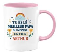 quotedazur - Mug Humour Tu Es Le Meilleur Papa Du Monde Entier Arthur, Un Cadeau Unique - Cadeau Parfait Pour Papa, Tasse Unique Et Personnalisée À Offrir