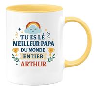 quotedazur - Mug Humour Tu Es Le Meilleur Papa Du Monde Entier Arthur, Un Cadeau Unique Parfait Pour Tasse Et Personnalisée À Offrir