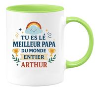 quotedazur - Mug Humour Tu Es Le Meilleur Papa Du Monde Entier Arthur, Un Cadeau Unique Parfait Pour Tasse Et Personnalisée À Offrir