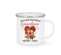 quotedazur - Mug Humour Tu Es Ma Plus Belle Coïncidence Personnalisée Hélène Louis Cadeau Tendre Tasse Pour Femme Avec Prénom Gravé Unique