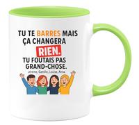 quotedazur - Mug Humour Tu Te Barres Mais Ça Changera Rien. Foutais Pas Grand-Chose. Jérôme, Camille, Louise, Anna Cadeau Humoristique Tasse Personnalisée Message Original Pour Elle