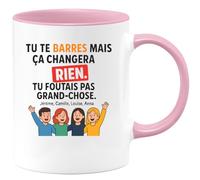 quotedazur - Mug Humour Tu Te Barres Mais Ça Changera Rien. Foutais Pas Grand-Chose. Jérôme, Camille, Louise, Anna Cadeau Humoristique Tasse Personnalisée Message Original Pour Elle