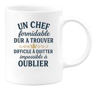 quotedazur - Mug Humour Un Chef Formidable Dur À Trouver Difficile Quitter Impossible Oublier Cadeau Parfait Tasse Unique Pour Apprécié Au Bureau