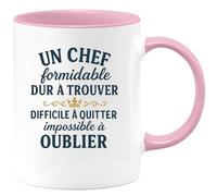 quotedazur - Mug Humour Un Chef Formidable Dur À Trouver Difficile Quitter Impossible Oublier Cadeau Parfait Tasse Unique Pour Apprécié Au Bureau