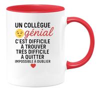 quotedazur - Mug Humour Un Collègue Génial C'est Difficile À Trouver Très Difficile À Quitter Impossible À Oublier - Idéal Cadeau Tasse Pour Collègue Exceptionnel
