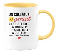 quotedazur - Mug Humour Un Collègue Génial C'est Difficile À Trouver Très Difficile À Quitter Impossible À Oublier - Idéal Cadeau Tasse Pour Collègue Exceptionnel