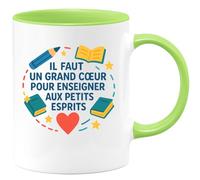 quotedazur - Mug Humour Un Grand Cœur Nécessaire Pour Enseigner Aux Petits Esprits - Cadeau Parfait Tasse Pour Enseignants Au Grand Cœur