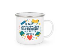 quotedazur - Mug Humour Un Grand Cœur Nécessaire Pour Enseigner Aux Petits Esprits - Cadeau Parfait Tasse Pour Enseignants Au Grand Cœur