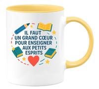 quotedazur - Mug Humour Un Grand Cœur Nécessaire Pour Enseigner Aux Petits Esprits - Cadeau Parfait Tasse Pour Enseignants Au Grand Cœur
