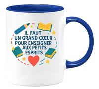 quotedazur - Mug Humour Un Grand Cœur Nécessaire Pour Enseigner Aux Petits Esprits - Cadeau Parfait Tasse Pour Enseignants Au Grand Cœur
