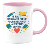 quotedazur - Mug Humour Un Grand Cœur Nécessaire Pour Enseigner Aux Petits Esprits - Cadeau Parfait Tasse Pour Enseignants Au Grand Cœur