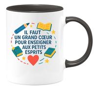 quotedazur - Mug Humour Un Grand Cœur Nécessaire Pour Enseigner Aux Petits Esprits - Cadeau Parfait Tasse Pour Enseignants Au Grand Cœur