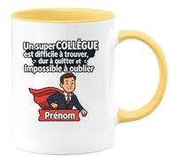 quotedazur - Mug Humour Un Super Collègue Rare Et Inoubliable, Impossible À Oublier Prénom Cadeau Parfait Tasse Pour Moments Partagés