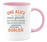 quotedazur - Mug Humour Une Alice Géniale, Difficile À Trouver, Impossible À Oublier, Un Cadeau Parfait - Cadeau Original Tasse Pour Alice, Message Touchant Et Unique