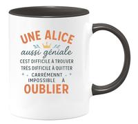 quotedazur - Mug Humour Une Alice Géniale, Difficile À Trouver, Impossible À Oublier, Un Cadeau Parfait - Cadeau Original Tasse Pour Alice, Message Touchant Et Unique