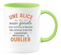 quotedazur - Mug Humour Une Alice Géniale, Difficile À Trouver, Impossible À Oublier, Un Cadeau Parfait - Cadeau Original Tasse Pour Alice, Message Touchant Et Unique