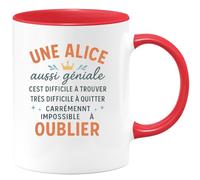 quotedazur - Mug Humour Une Alice Géniale, Difficile À Trouver, Impossible Oublier, Un Cadeau Parfait Original Tasse Pour Message Touchant Et Unique