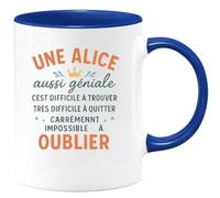 quotedazur - Mug Humour Une Alice Géniale, Difficile À Trouver, Impossible Oublier, Un Cadeau Parfait Original Tasse Pour Message Touchant Et Unique