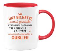 quotedazur - Mug Humour Une Bichette Aussi Géniale C'est Difficile À Trouver Très Difficile À Quitter Carrément Impossible À Oublier - Idée Cadeau Tasse Féminine Originale Et Touchante
