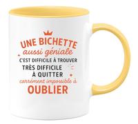 quotedazur - Mug Humour Une Bichette Aussi Géniale C'est Difficile À Trouver Très Quitter Carrément Impossible Oublier Idée Cadeau Tasse Féminine Originale Et Touchante
