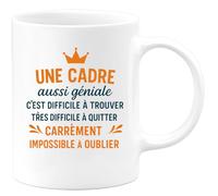 quotedazur - Mug Humour Une Cadre Aussi Géniale, Difficile À Trouver, Quitter, Impossible Oublier Idée Cadeau Parfaite Tasse Unique Pour Exceptionnelle