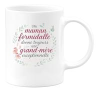 quotedazur - Mug Humour une maman formidable donne toujours une grand-mère exceptionnelle - Cadeau Annonce Grossesse Naissance Mamie Femme