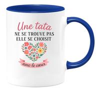quotedazur - Mug Humour Une Tata Se Choisit Toujours Avec Le Cœur, Un Cadeau Plein D'amour Idéale Tasse Personnalisée Pour Attentionnée