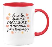 quotedazur - Mug Humour Veux-tu Être Ma Marraine D'amour Pour Toujours, Un Vrai Lien Cadeau Parfait Tasse Originale Pleine