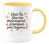 quotedazur - Mug Humour Veux-tu Être Ma Marraine D'amour Pour Toujours, Un Vrai Lien Cadeau Parfait Tasse Originale Pleine