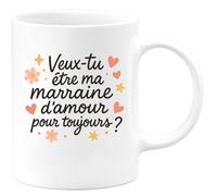 quotedazur - Mug Humour Veux-tu Être Ma Marraine D'amour Pour Toujours, Un Vrai Lien Cadeau Parfait Tasse Originale Pleine