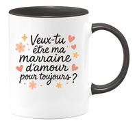 quotedazur - Mug Humour Veux-tu Être Ma Marraine D'amour Pour Toujours, Un Vrai Lien Cadeau Parfait Tasse Originale Pleine