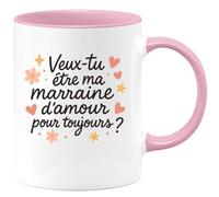 quotedazur - Mug Humour Veux-tu Être Ma Marraine D'amour Pour Toujours, Un Vrai Lien Cadeau Parfait Tasse Originale Pleine