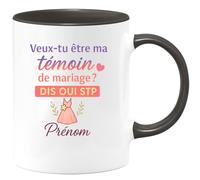 quotedazur - Mug Humour Veux-tu Être Ma Témoin De Mariage ? Dis Oui Stp, Prénom - Cadeau Original Tasse Personnalisée Pour Témoin Mariage Unique