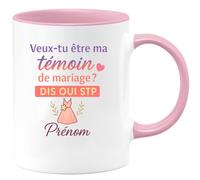quotedazur - Mug Humour Veux-tu Être Ma Témoin De Mariage ? Dis Oui Stp, Prénom - Cadeau Original Tasse Personnalisée Pour Témoin Mariage Unique