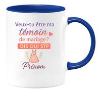 quotedazur - Mug Humour Veux-tu Être Ma Témoin De Mariage ? Dis Oui Stp, Prénom - Cadeau Original Tasse Personnalisée Pour Témoin Mariage Unique