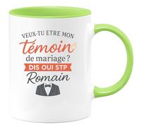 quotedazur - Mug Humour Veux-tu Être Mon Témoin De Mariage ? Dis Oui Stp, Prénom Personnalisé - Cadeau Original Tasse Mariage Témoin À Personnaliser Prénom