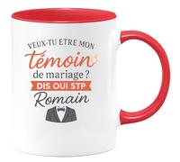 quotedazur - Mug Humour Veux-tu Être Mon Témoin De Mariage ? Dis Oui Stp, Prénom Personnalisé - Cadeau Original Tasse Mariage Témoin À Personnaliser Prénom