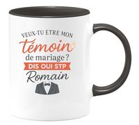 quotedazur - Mug Humour Veux-tu Être Mon Témoin De Mariage ? Dis Oui Stp, Prénom Personnalisé - Cadeau Original Tasse Mariage Témoin À Personnaliser Prénom