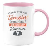 quotedazur - Mug Humour Veux-tu Être Mon Témoin De Mariage ? Dis Oui Stp, Prénom Personnalisé - Cadeau Original Tasse Mariage Témoin À Personnaliser Prénom