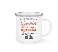 quotedazur - Mug Humour Veux-tu Être Mon Témoin De Mariage ? Dis Oui Stp, Prénom Personnalisé - Cadeau Original Tasse Mariage Témoin À Personnaliser Prénom